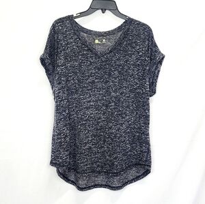 Xersion Heathered V-Neck Short Sleeve Athleisure Top